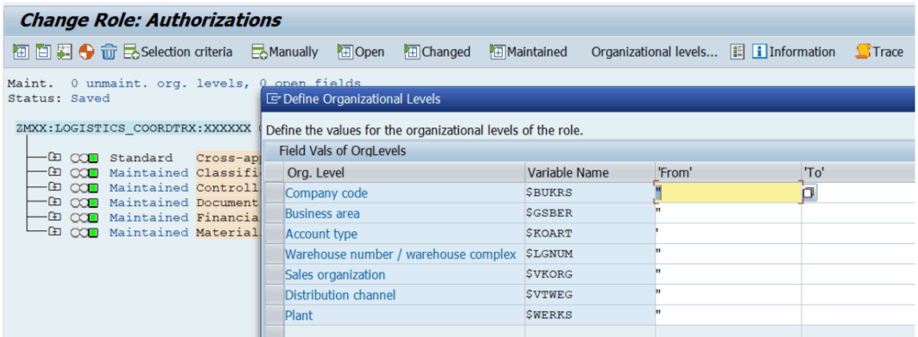 SAP Change Roles Authorizations