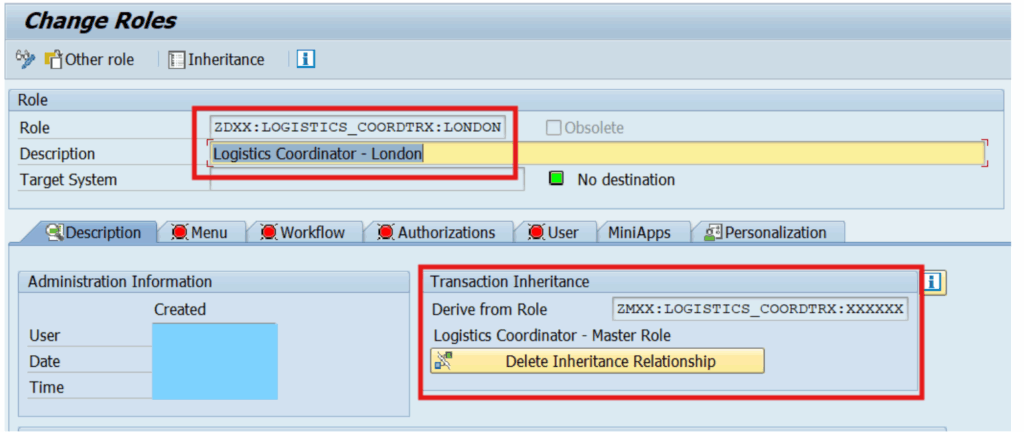 SAP Derived Change Roles